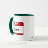 Mug Bonjour mon nom est Sam (rouge) (Devant gauche)