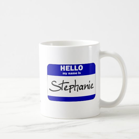 Mug Bonjour mon nom est Stephanie (bleue) (Droite)