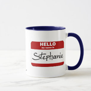 Mug Bonjour mon nom est Stephanie (rouge)