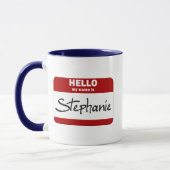 Mug Bonjour mon nom est Stephanie (rouge) (Gauche)