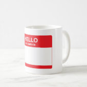 Mug Bonjour, mon nom est (votre texte) (Devant droit)