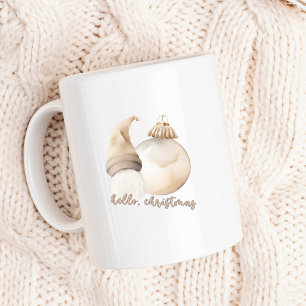 Mug Bonjour Noël Beige Gnome Ornement