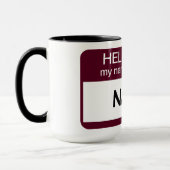 Mug Bonjour Nom Badge Vin Personnaliser de dégustation (Gauche)