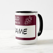 Mug Bonjour Nom Badge Vin Personnaliser de dégustation (Devant droit)