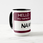 Mug Bonjour Nom Badge Vin Personnaliser de dégustation (Devant gauche)