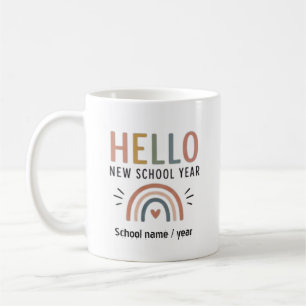 Mug Bonjour nouvelle année scolaire Arc-en-ciel pastel