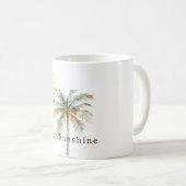 Mug Bonjour Palmier Tropical Soleil (Devant droit)
