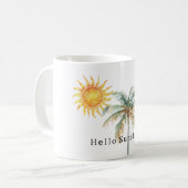 Mug Bonjour Palmier Tropical Soleil (Devant gauche)