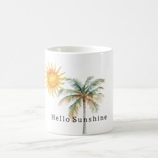 Mug Bonjour Palmier Tropical Soleil (Centre)