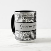 Mug Bonjour papa Black Grey Ringer 15oz (Devant gauche)