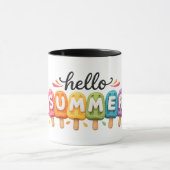 Mug Bonjour Popsicle Coloré Célébration d'Été (Centre)