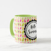 Mug Bonjour Popsicles de typographie estivale et crème (Devant gauche)