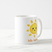 Mug Bonjour positivité heureuse de Sun de soleil (Devant droit)