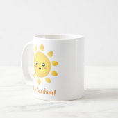 Mug Bonjour positivité heureuse de Sun de soleil (Devant gauche)