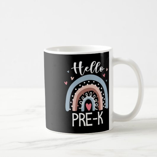 Mug Bonjour PréK Fun Boho Rainbow Retour À L'École (Droite)