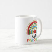 Mug Bonjour Préscolaire Rainbow Retour À L'École Ensei (Devant droit)
