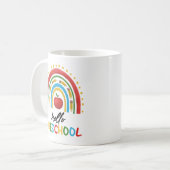 Mug Bonjour Préscolaire Rainbow Retour À L'École Ensei (Devant gauche)