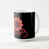 Mug Bonjour Printemps - Fleur Rose et Orange Texturée  (Devant droit)