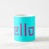 Mug Bonjour rose turquoise (Centre)