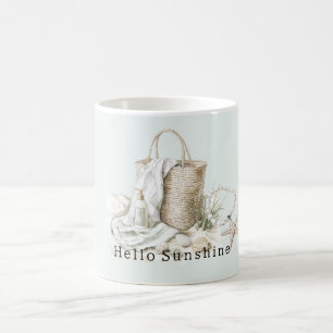 Mug Bonjour Sac Coquillages Étoiles de Mer Menthe Suns