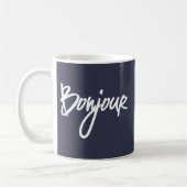 Mug Bonjour Script (Blanc) pour les amoureux de la Fra (Gauche)