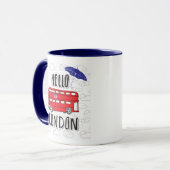 Mug Bonjour signe en lettres de main de Londres | avec (Devant gauche)