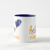 Mug bonjour soleil art texte et papillon (Centre)