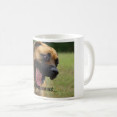 Mug Bonjour - sourire anglais de baîllement de chien (Devant droit)