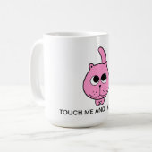 Mug bonjour texte rose petit chat kitty sourire dessin (Devant gauche)