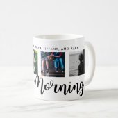 Mug Bonjour | Typographie moderne Quatre Grille photo (Devant droit)