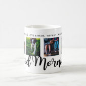 Mug Bonjour | Typographie moderne Quatre Grille photo (Centre)