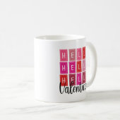 Mug Bonjour Valentine mignonne Rouge coloré Valentines (Devant droit)