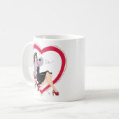 Mug Bonjour Valentine Pin-Up Girl (Devant gauche)