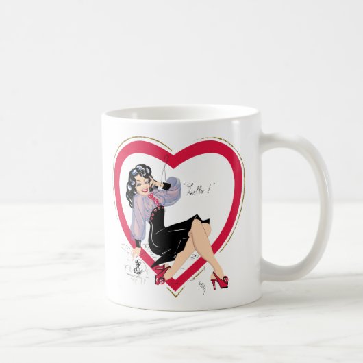Mug Bonjour Valentine Pin-Up Girl (Droite)
