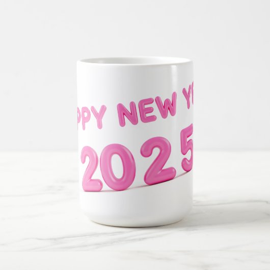Mug Bonne année 2025 arrière - plan transparent (Centre)