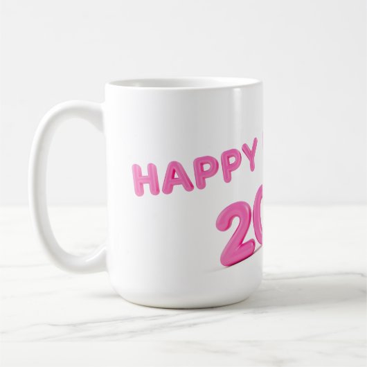 Mug Bonne année 2025 arrière - plan transparent (Gauche)