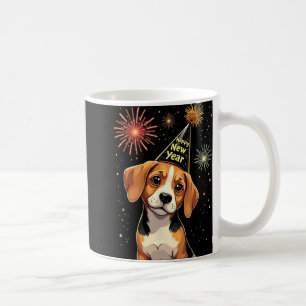 Mug Bonne année 2025 Eve Feu d'artifice Chien Drôle Be