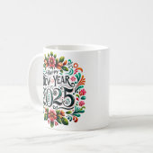 Mug "Bonne année 2025" Fiesta mexicaine colorée (Devant gauche)