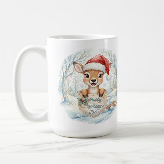 Mug Bonne année 2027 avec le cerf de Noël (Gauche)