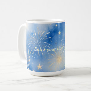 Mug Bonne année aquarelle avec feu d'artifice