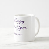 Mug Bonne année calligraphie violette simple minimalis (Devant droit)