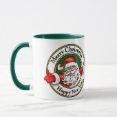 Mug Bonne année de Joyeux Noël du père noël (Gauche)