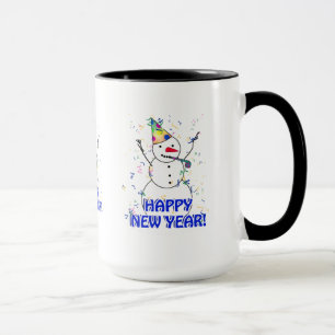 Mug Bonne année de la fête du bonhomme de neige
