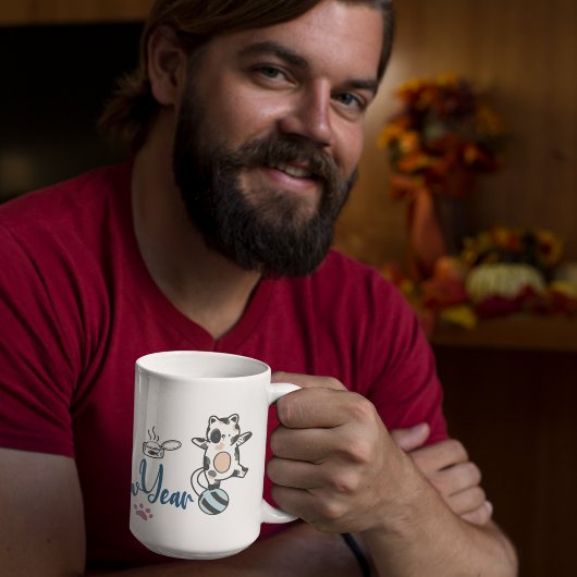 Mug Bonne Année Entre Les Chatons Sur Un Fil