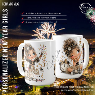 Mug Bonne Année Filles Personnalisé Nouvelle Année