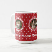 Mug 'Bonne année Meow' Amoureux des chats Noël (Devant gauche)