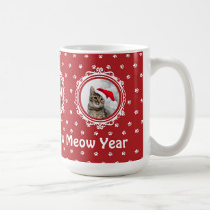 Mug 'Bonne année Meow' Amoureux des chats Noël