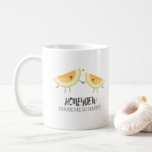 Mug Bonne Anniversaire Amour Vous Mignonne Melon Citat (Avec donut)