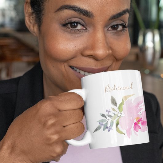 Mug Bonne aquarelle Florals Mariage Bridesmaid