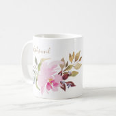 Mug Bonne aquarelle Florals Mariage Bridesmaid (Devant gauche)
